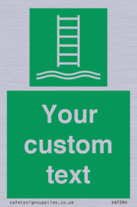 SA7286: Custom sign safe condition Embarkation ladder