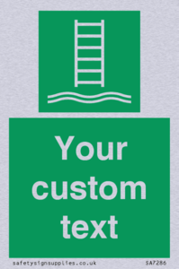 SA7286: Custom sign safe condition Embarkation ladder