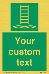 SA7286: Custom sign safe condition Embarkation ladder
