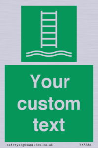 SA7286: Custom sign safe condition Embarkation ladder