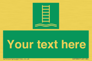 SA7286: Custom sign safe condition Embarkation ladder