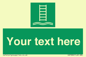 SA7286: Custom sign safe condition Embarkation ladder