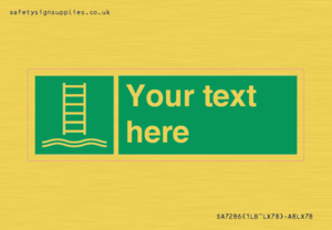 SA7286: Custom sign safe condition Embarkation ladder