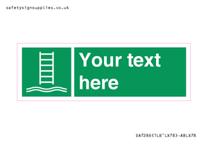 SA7286: Custom sign safe condition Embarkation ladder