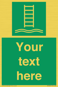 SA7286: Custom sign safe condition Embarkation ladder