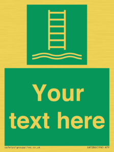 SA7286: Custom sign safe condition Embarkation ladder