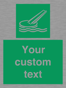 SA7287: Custom sign safe condition Marine evacuation slide