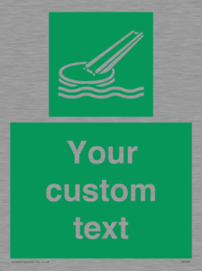 SA7287: Custom sign safe condition Marine evacuation slide