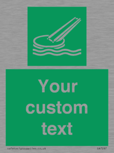 SA7287: Custom sign safe condition Marine evacuation slide