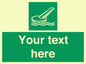 SA7287: Custom sign safe condition Marine evacuation slide