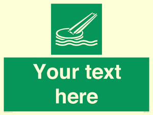 SA7287: Custom sign safe condition Marine evacuation slide