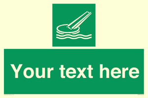 SA7287: Custom sign safe condition Marine evacuation slide