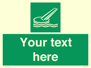 SA7287: Custom sign safe condition Marine evacuation slide