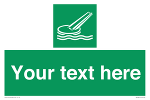 SA7287: Custom sign safe condition Marine evacuation slide