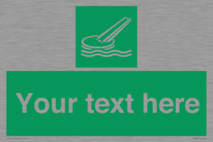 SA7287: Custom sign safe condition Marine evacuation slide