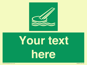 SA7287: Custom sign safe condition Marine evacuation slide