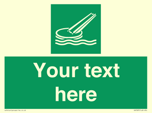 SA7287: Custom sign safe condition Marine evacuation slide