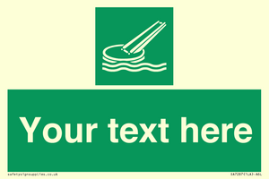 SA7287: Custom sign safe condition Marine evacuation slide