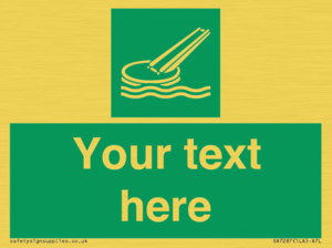 SA7287: Custom sign safe condition Marine evacuation slide