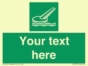 SA7287: Custom sign safe condition Marine evacuation slide