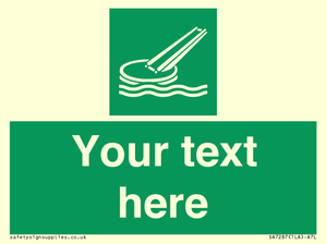 SA7287: Custom sign safe condition Marine evacuation slide