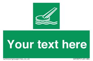 SA7287: Custom sign safe condition Marine evacuation slide