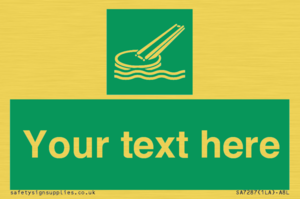 SA7287: Custom sign safe condition Marine evacuation slide
