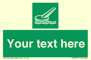 SA7287: Custom sign safe condition Marine evacuation slide