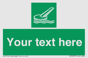 SA7287: Custom sign safe condition Marine evacuation slide
