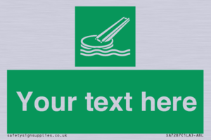 SA7287: Custom sign safe condition Marine evacuation slide