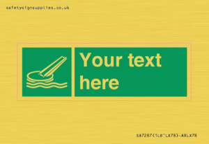 SA7287: Custom sign safe condition Marine evacuation slide