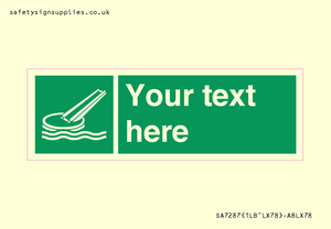 SA7287: Custom sign safe condition Marine evacuation slide
