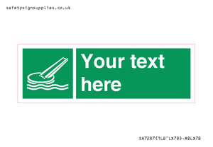 SA7287: Custom sign safe condition Marine evacuation slide