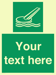SA7287: Custom sign safe condition Marine evacuation slide