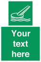 SA7287: Custom sign safe condition Marine evacuation slide