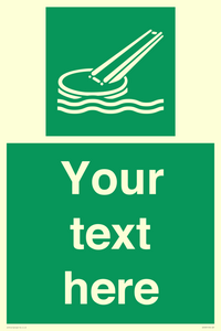 SA7287: Custom sign safe condition Marine evacuation slide