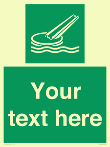 SA7287: Custom sign safe condition Marine evacuation slide