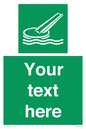 SA7287: Custom sign safe condition Marine evacuation slide