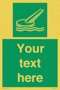 SA7287: Custom sign safe condition Marine evacuation slide