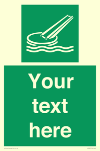 SA7287: Custom sign safe condition Marine evacuation slide