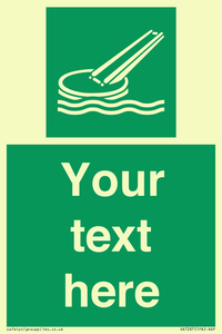 SA7287: Custom sign safe condition Marine evacuation slide