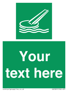 SA7287: Custom sign safe condition Marine evacuation slide