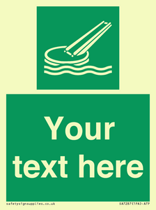 SA7287: Custom sign safe condition Marine evacuation slide