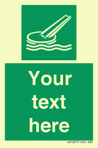 SA7287: Custom sign safe condition Marine evacuation slide