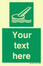 SA7287: Custom sign safe condition Marine evacuation slide
