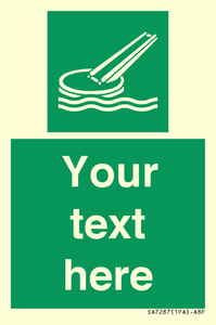 SA7287: Custom sign safe condition Marine evacuation slide