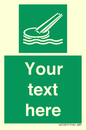 SA7287: Custom sign safe condition Marine evacuation slide