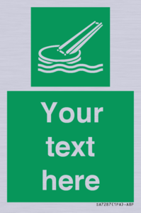 SA7287: Custom sign safe condition Marine evacuation slide
