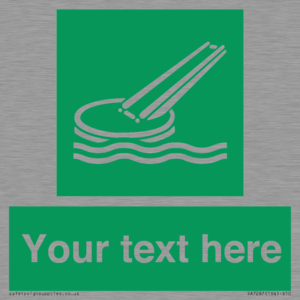 SA7287: Custom sign safe condition Marine evacuation slide