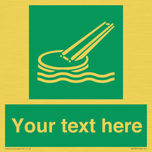 SA7287: Custom sign safe condition Marine evacuation slide